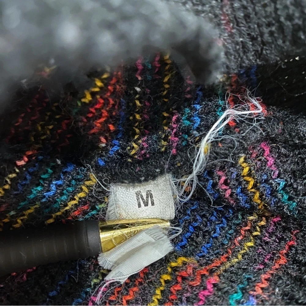 Pandora | Vintage 80’s Sweater Acrylic Mock Neck Black Size Medium - Picture 7 of 7